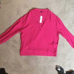 J. Crew Pink Faux Wrap Shirt